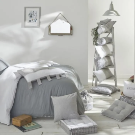 Today TOD1700240621365 Cojín Polochon Estampado Capuchino Gris Oscuro 45 x 15 cm