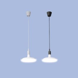 Edm Lámpara colgante de silicona E27 60W blanco Ø4,4x100cm