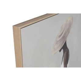 DKD Home Decor Cuadro Moderno de Lienzo y PS Blanco Gris Chica Caballo 140 x 100 cm (2 Unidades)