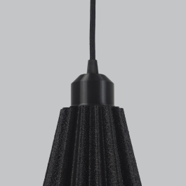 Lindor Lámpara Colgante Negro/Florón Negro/Cable Negro Casquillo E27 Ajustable Diseño Moderno Ecológico