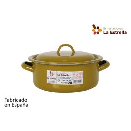 Cacerola Esmaltada con Tapa 20 cm Verde - La Estrella (6 Unidades) Precio: 80.8900004. SKU: B1J9S3EV86