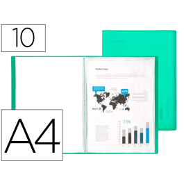 Liderpapel Carpeta Escaparate 10 Fundas Polipropileno DIN A4 Verde Translúcido Precio: 1.9941768. SKU: B1HVE4KEAX