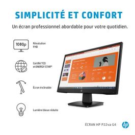 HP P22va G4 Monitor de Negocios FHD – Pantalla Full HD Ajustable para Mayor Confort, Ideal para Trabajo Diario y Oficina, Económico