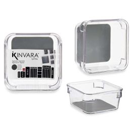 Kinvara Organizador con Antideslizante Gris y Transparente Plástico PET 100% Reciclado y TPR 9 cm (Set de 24)