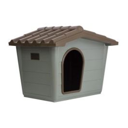 Nayeco Caseta Eco Grande 99x70x75 cm para mascota, exterior, 100% reciclada, protección frío/calor, doble ventilación