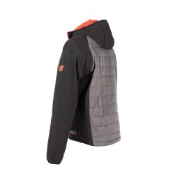 STARTER 04094B Cazadora Antifrío Técnica Issa Bonny con Capucha Fija Poliéster Softshell Gris Negro Tallas S-3XL