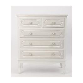 DKD Home Decor Mesita Auxiliar Romantico Gris Claro Blanco Madera MDF Set 3 Piezas 35 x 47 x 53 cm