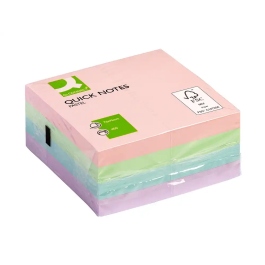 Q-connect Bloc de notas adhesivas quita y pon 76x76 mm pastel con 400 hojas