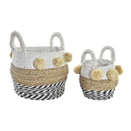 Cesta Colonial DKD Home Decor Beige Negro 33 x 26 x 34 cm Set de 2 Precio: 30.68999956. SKU: S3028982