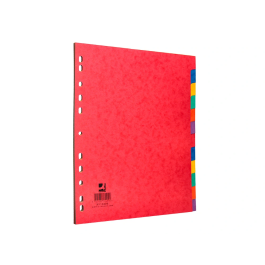 Q-connect Separadores Cartulina Brillo Juego de 12 DIN A4+ Colores Vivos Opacos