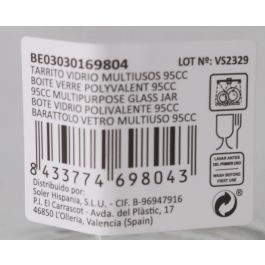 Mediterraneo Tarrito Vidrio Multiusos 95 cc 5.5 x 5 x 7.2 cm (24 Unidades)