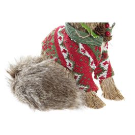 Figura Navidad Alpina DKD Home Decor Marron Rojo 18 x 21 x 16 cm (2 Unidades)