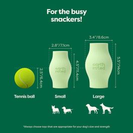 Earth Rated Juguete Dispensador de Premios Interactivo para Perros, Ayuda a Reducir Ansiedad y Aburrimiento, Goma Resistente Talla S Verde