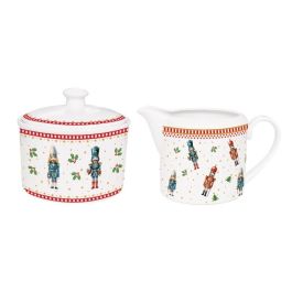 DKD Home Decor Azucarero Navidad Tradicional Cascanueces de Porcelana Multicolor 250ml Set de 2 Piezas 12x8.5x8cm Precio: 55.94999949. SKU: B1GY62HCC4