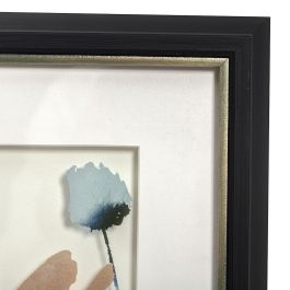 DKD Home Decor Cuadro Decorativo Shabby Chic con Diseño Floral Azul Beige 60x50 cm de Mdf y Cristal para Salón/Dormitorio, Set de 3