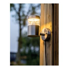 Lumineo Luz Solar de Pared Inox con Sensor de Movimiento Luz Cálida 15-150lm Ø12x16cm