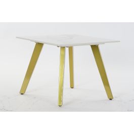 DKD Home Decor Mesita Auxiliar Moderna Reversible Doble Cara, de Metal y Cerámica en Dorado y Blanco, 60x48x60 cm Precio: 91.78818. SKU: S3033124