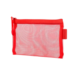 Liderpapel Bolsa Zipper Bag Poliéster Transpirable Multiusos DIN A6 Rojo