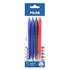 Milan Boligrafo P1 Touch Surtidos Blister -4U- Colores Azul, Negro y Rojo
