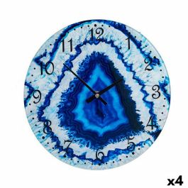 Reloj de Pared Mármol Azul Cristal 30 x 4 x 30 cm (4 Unidades) Reloj de Pared Mármol Azul Cristal 30 x 4 x 30 cm (4 Unidades)