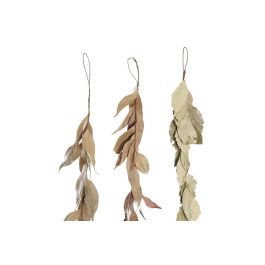 DKD Home Decor Guirnalda Navideña Estilo Alpina con Hojas Natural y Metal Verde Marrón Beige 110 cm de largo (6 Unidades)