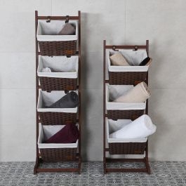 Mueble Baño 3 Cestas Marron Os Versa 35X102CM Mueble Baño 3 Cestas Marron Os Versa 35X102CM