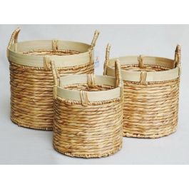 DKD Home Decor Cesta Tropical de Junco y Bambú Marrón Natural Set de 3 Piezas 35 x 31 x 35 cm Precio: 60.5. SKU: B1DPYWGVGM