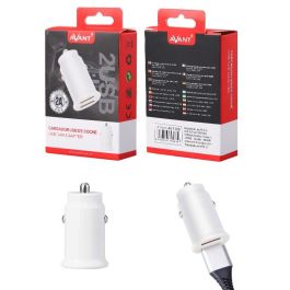 AVANT CONNECT Adaptador de Coche con 2 Puertos USB 2 Amp para Cargador de Coche Blanco