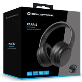 Conceptronic Auriculares Parris03B Inalámbricos Bluetooth 5.4, 30h Batería, Plegables, Negro