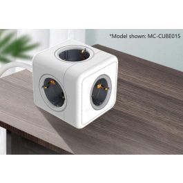 MicroConnect Cubo de energía 4 salidas Schuko 2x USB-A 1x USB-C 1.5m cable blanco