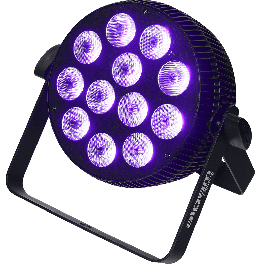 Algamlight Foco Proyector LED 12x10W 6-en-1 RGBWAU Slim PAR IP20 con Control Remoto IR y DMX