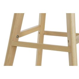 DKD Home Decor Taburete Gris Natural Haya Pu 55 x 109 x 48.5 cm Altura Asiento 75 cm