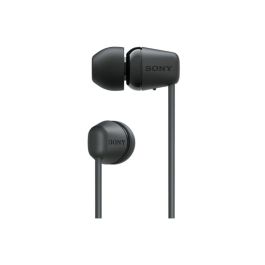 Sony WI-C100 WIC100B.CE7 Auriculares Inalámbricos Intrauditivos con Micrófono, Bluetooth, 25h Batería, IPX4, Negros