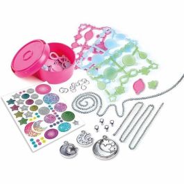 Clementoni 18584 Kit creativo para niños: crea pulseras y collares con colgantes de luna y estrellas que brillan en la oscuridad
