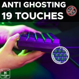 Teclado para juegos - THE G-LAB - KEYZ-HYDROGEN/FR - 60% Membrana negra Teclado para juegos - THE G-LAB - KEYZ-HYDROGEN/FR - 60% Membrana negra