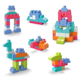 Mega Bloks Dch54 Bolsa 60 Bloques de Construcción de Colores Rosa Fisher-Price First Builders para Niños +12 Meses