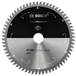 Bosch Hoja de Sierra Circular Profesional 216x30x2.2mm 64 Dientes para Aluminio y Metales No Ferrosos Precio: 71.9500001. SKU: B1JBF8FLSK