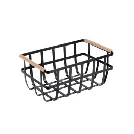 Confortime Cesta de Organización Negra Madera 36 cm x 22 cm x 15.5 cm (6 Unidades)