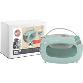 M Pets MPE6953182737025 Caja de Transporte Mochila Sixties Classic con Asa, Apertura Trasera, hasta 5 kg, Color Azul