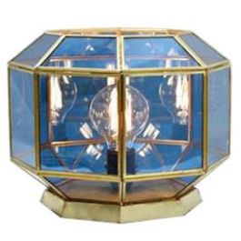 Lampara Sobremesa Moderno DKD Home Decor Azul Dorado 29 x 25 x 29 cm