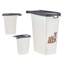 Cubo Dispensador Comida Mascow 10L, 20.5x36x37 cm, Antracita/Blanco, Plástico (8 Unidades) Precio: 117.88999992. SKU: B13FFSYER9
