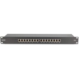 Digitus Panel de Conexión 1HE Cat6 Clase E 16 Puertos RJ45 Dorado Negro
