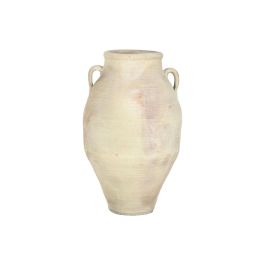 DKD Home Decor Ánfora Mediterráneo, Terracota Artesanal Hecha a Mano con 2 Asas y Boca 28cm, Colección Jerba, 55x96x55 cm