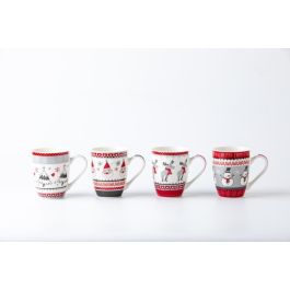 DKD Home Decor Mug Navidad Tradicional 340ml Porcelana New Bone Rojo Gris Blanco Apto Microondas Lavavajillas (12 Unidades) Precio: 31.58999998. SKU: B13S8HLGHV
