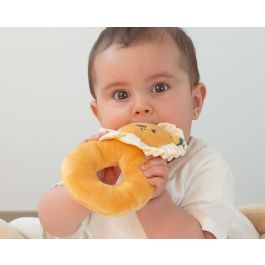KioKids Sonajero de Peluche para Bebés León Naranja, Juguete Sensorial Desarrollo Coordinación Ojo-Mano +0 meses Poliéster