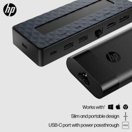 HP Pack Docking USB-C y Cargador Universal para Portátil 9H0H9AA con 7 Puertos y Soporte Dual 4K