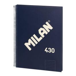 Milán Cuaderno A4 con Espiral Pautado 7 mm Azul Marino - Colección 430 Since 1918, Tapa Dura, 80 Hojas
