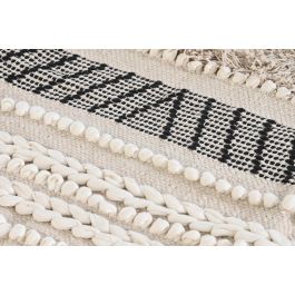 DKD Home Decor Alfombra Boho de Algodón Beige y Negro 120 x 180 cm - Estilo Étnico para Salón/Dormitorio