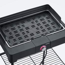Severin PG8568 Barbacoa Eléctrica de Pie 2200W, Parrilla de Aluminio Fundido, Bandeja Antihumo y Olores, 85cm Altura