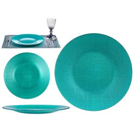 Plato Vidrio 27Cm Turquesa Vivalto (12 Unidades) Plato Vidrio 27Cm Turquesa Vivalto (12 Unidades)